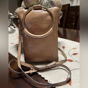 INC International Concepts Brown Croc-Embossed Crossbody Bag